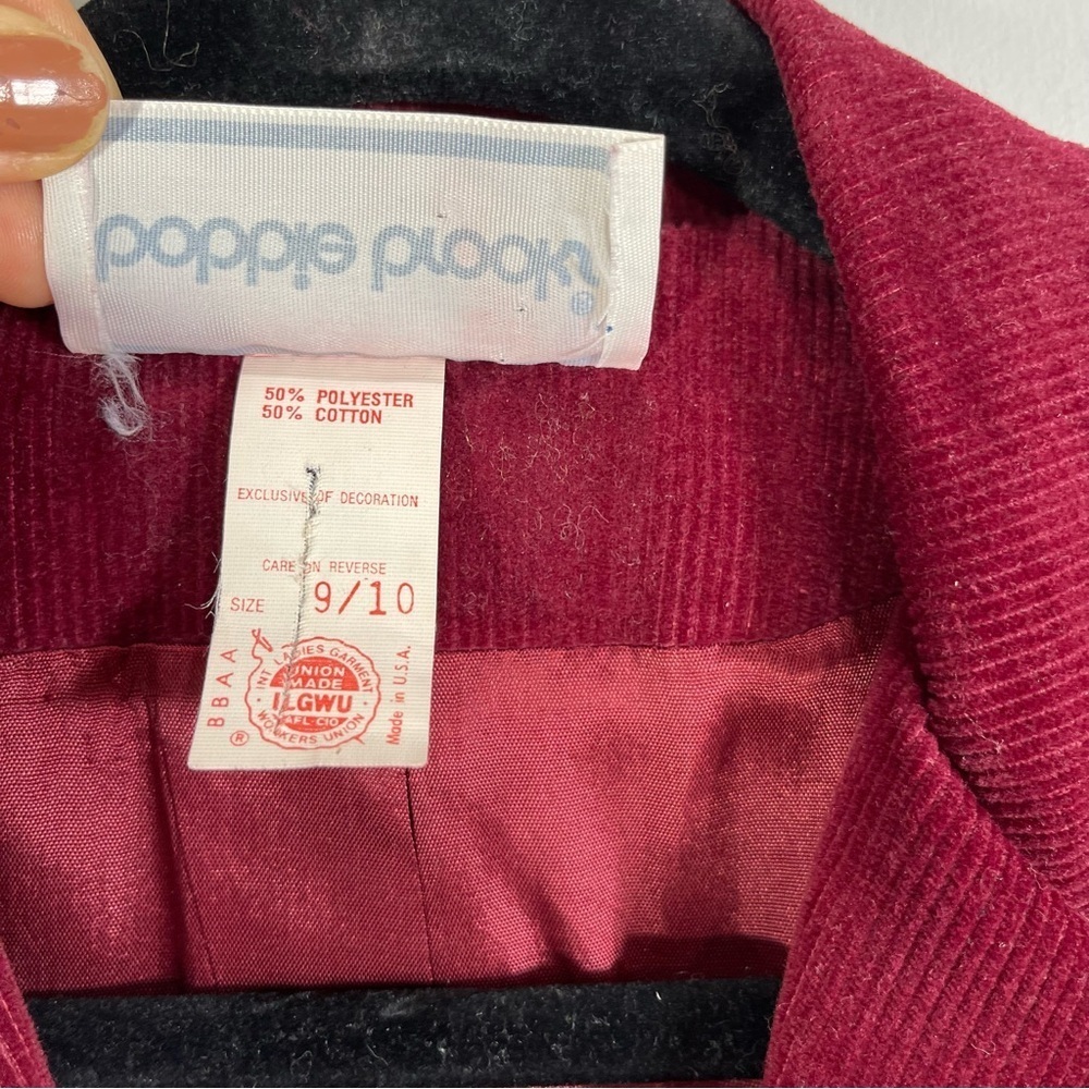 Bobbie Brooks Blazer Suit Jacket Women's Corduroy Maroon Vintage Work Office - Picture 6 of 16